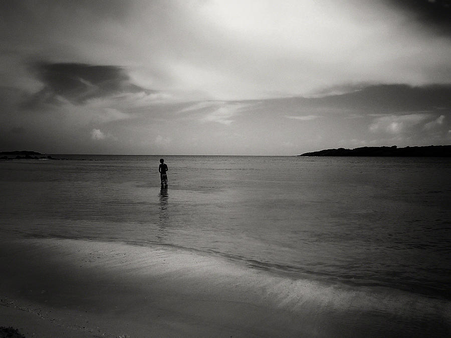 Landscape Photograph - The boy and the sea. by Mauricio Jimenez