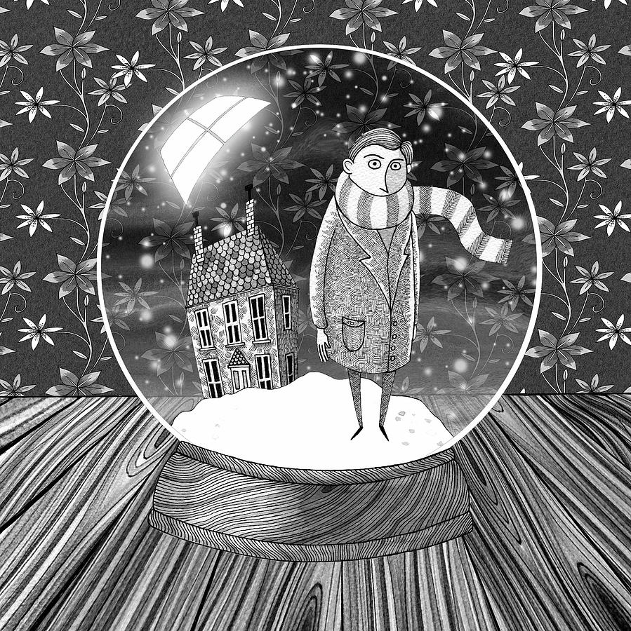 Boy Drawing The Boy In The Snow Globe By Andrew Hitchen Boy Drawing The Boy In The Snow Globe By Andrew Hitchen