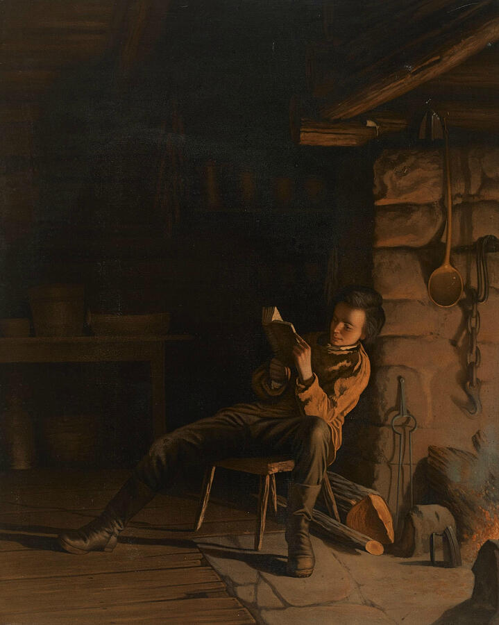 The Boyhood of Lincoln, from 1868  Painting by Eastman Johnson