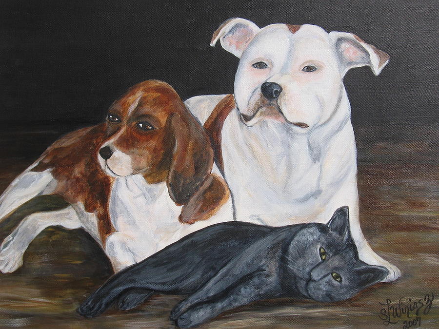 Dog Painting - The Boys by Sandra Winiasz