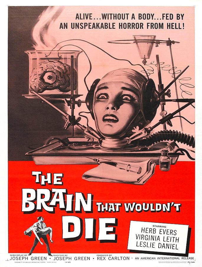 Movie Mixed Media - The Brain That Wouldnt Die 1962 by Mountain Dreams