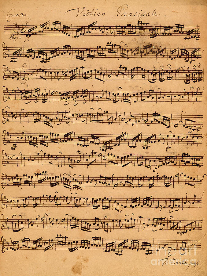 The Brandenburger Concertos Drawing by Johann Sebastian Bach