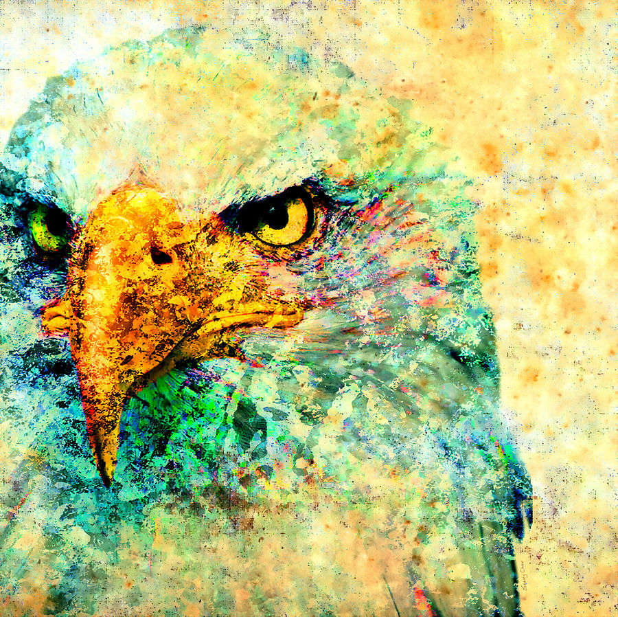 Bird Mixed Media -  American Eagle  by Stacey Chiew