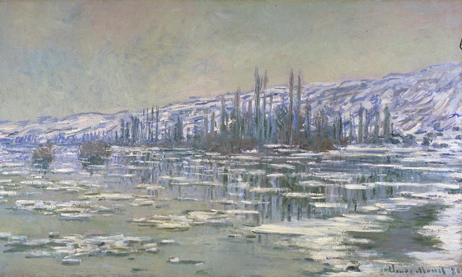 Tree Painting - The Break-up of the Ice-La Debacle or Les Glacons by Oscar-Claude Monet