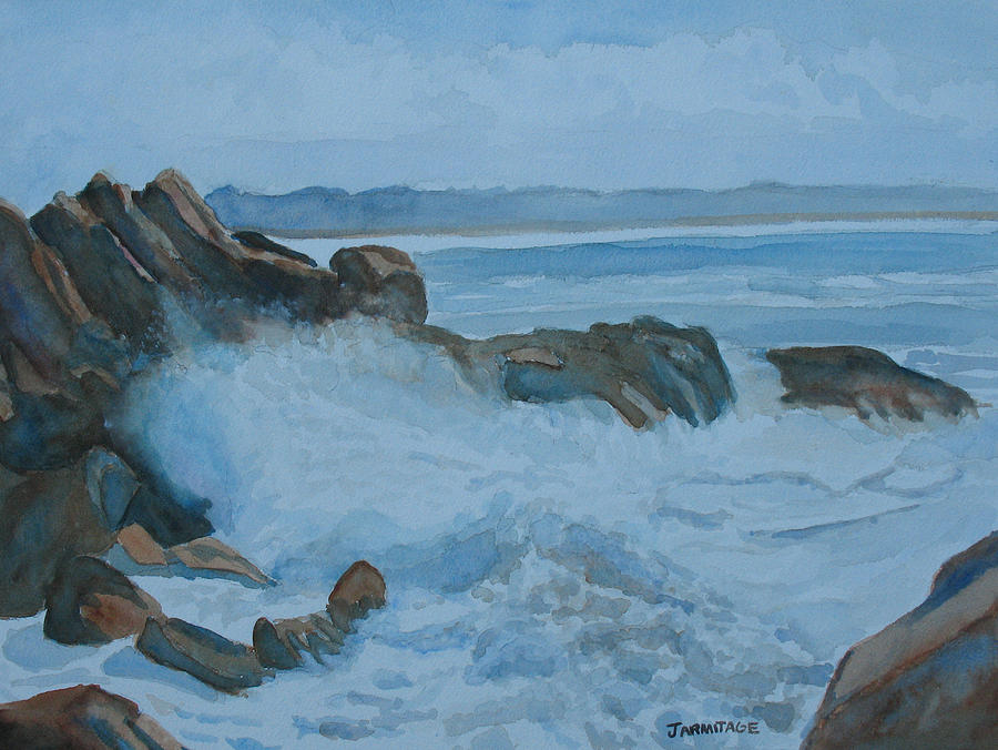 The Breakers Below Yaquina Head I Painting by Jenny Armitage