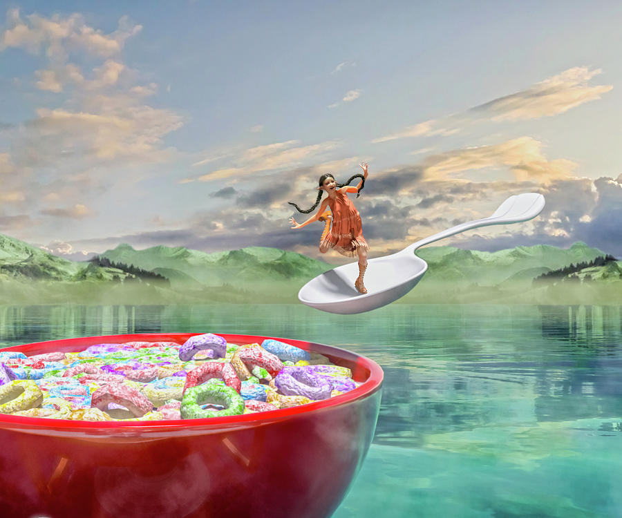 Cereal Digital Art - The Breakfast Taxi Dream by Betsy Knapp