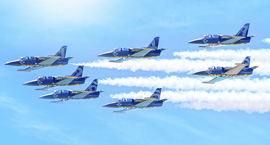 Breitling Photograph - The Breitling Jet team by Mark Andrew Thomas