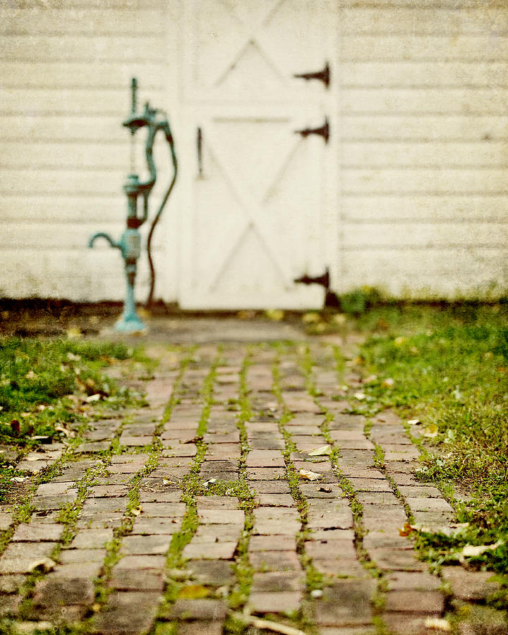 Cottage Photograph - The Brick Path by Lisa R