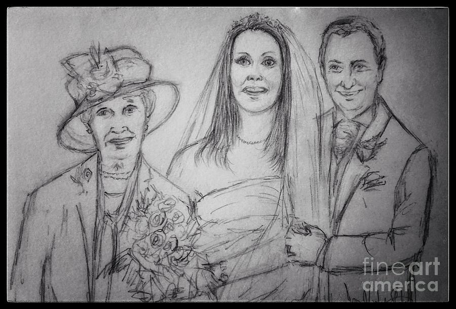 The Bridal Party Drawing by Joan-Violet Stretch