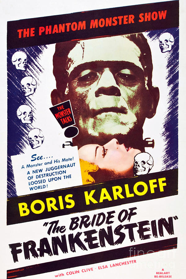The Bride of Frankenstein Boris Karloff 1935 Painting by Vintage Collectables