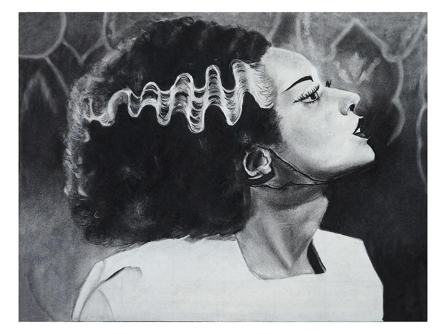 Portrait Pastel - The Bride Of Frankenstein by Create Art