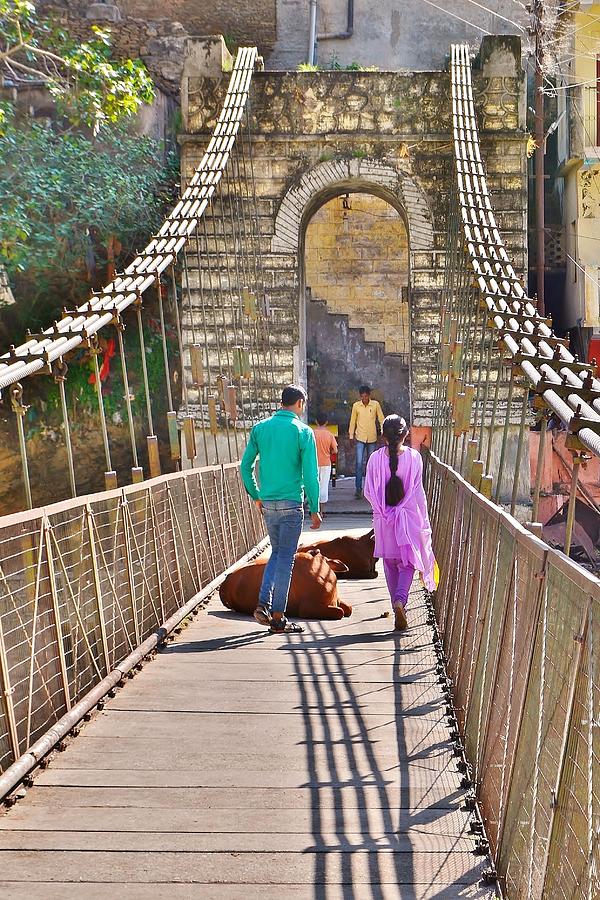 The Bridge at Deoprayag India Photograph by Kim Bemis