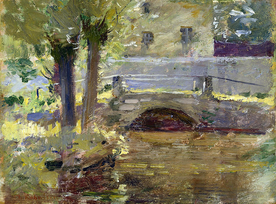 Theodore Robinson Painting - The Bridge at Giverny by Theodore Robinson