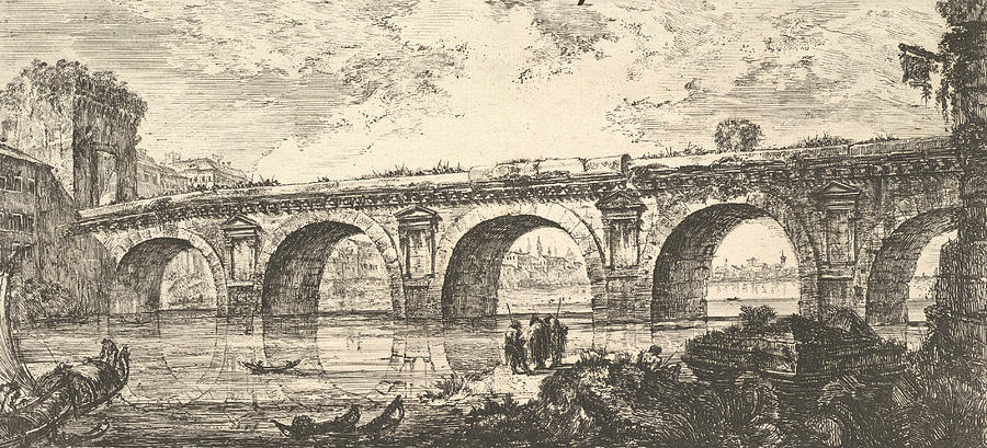 The Bridge at Rimini built by the Emperors Augustus and Tiberius  Relief by Giovanni Battista Piranesi