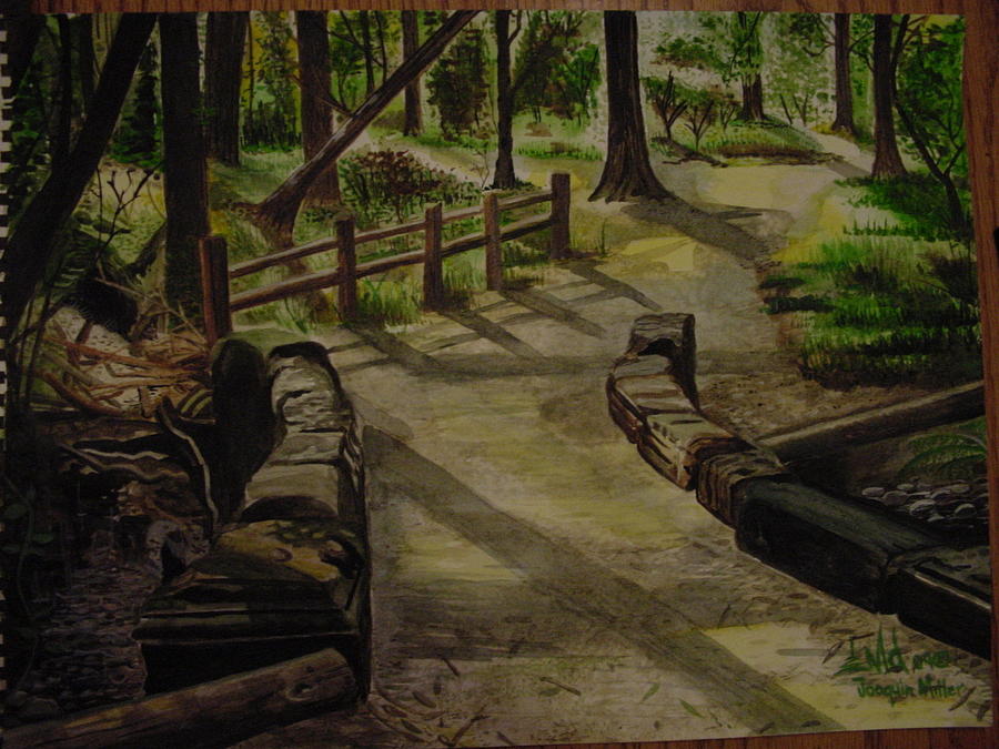 Outdoor Painting - The Bridge Joaquin Miller by Jorge Luis Iniguez Outdoor Painting - The Bridge Joaquin Miller by Jorge Luis Iniguez