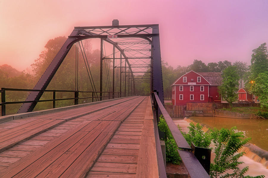 The Bridge to War Eagle Mill - Arkansas - Historic - Sunrise Photograph by Jason Politte