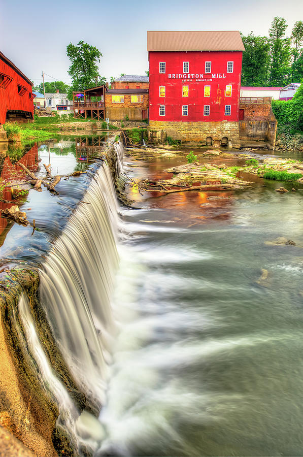 Waterfall Photograph - The Bridgeton Mill in Indiana - Est. 1823 by Gregory Ballos