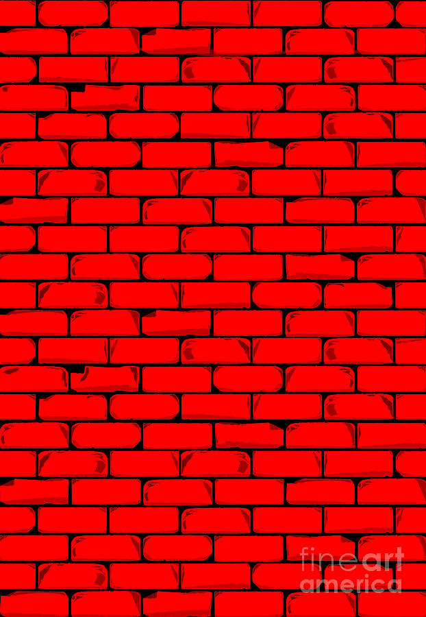 The Bright Red Brick Wall Background Digital Art by Bigalbaloo Stock -  Pixels