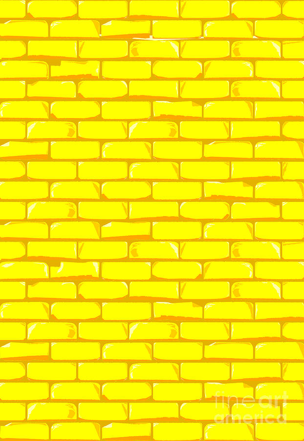The Bright Yellow Brick Wall Background Digital Art by Bigalbaloo Stock -  Fine Art America