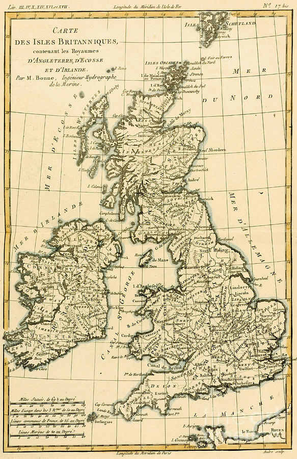 The British Isles Drawing by Guillaume Raynal