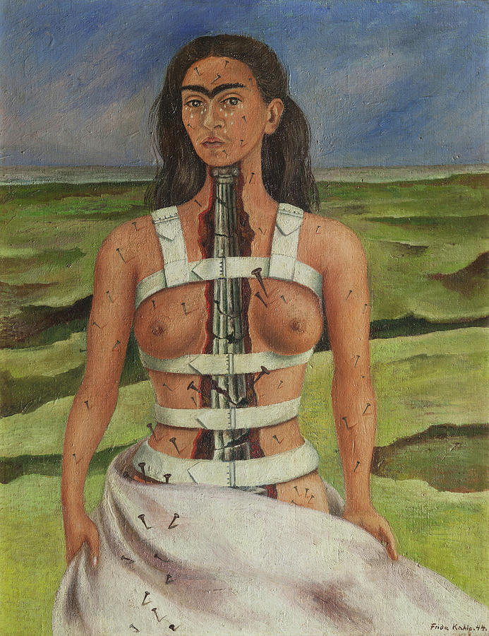 Vintage Painting - The Broken Column by Frida Kahlo