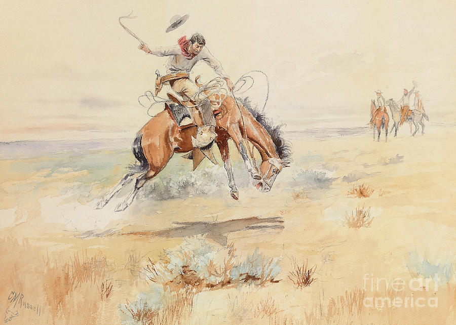 The Bronco Buster Painting by Charles Marion Russell