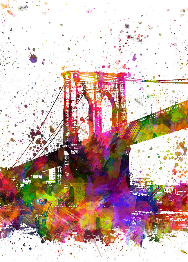 Brooklyn Bridge Painting - The Brooklyn Bridge 04 by Aged Pixel