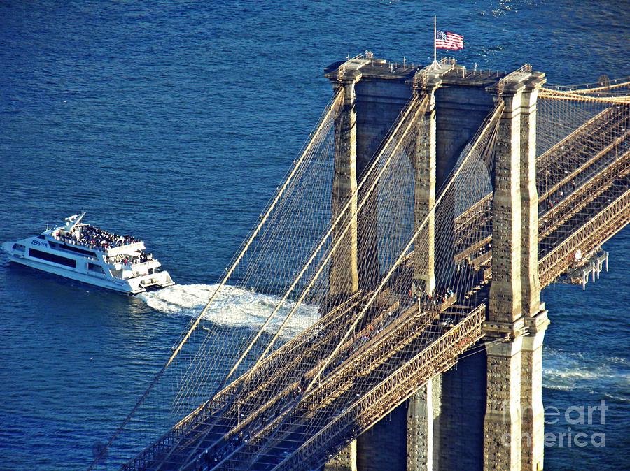 Bridge Photograph - The Brooklyn Bridge Manhattan Side by Sarah Loft