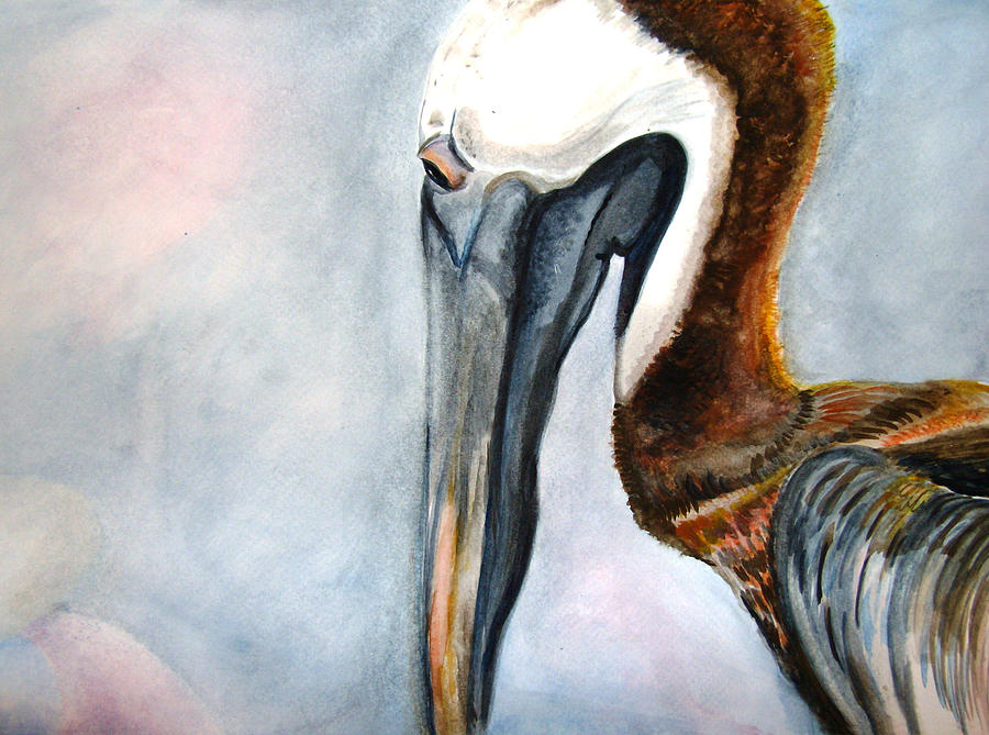 Pelican Painting - The Brown Pelican by Marsha Hale