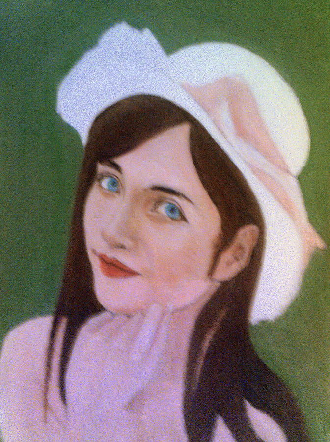 The Brunette In The Hat Painting by Peter Gartner