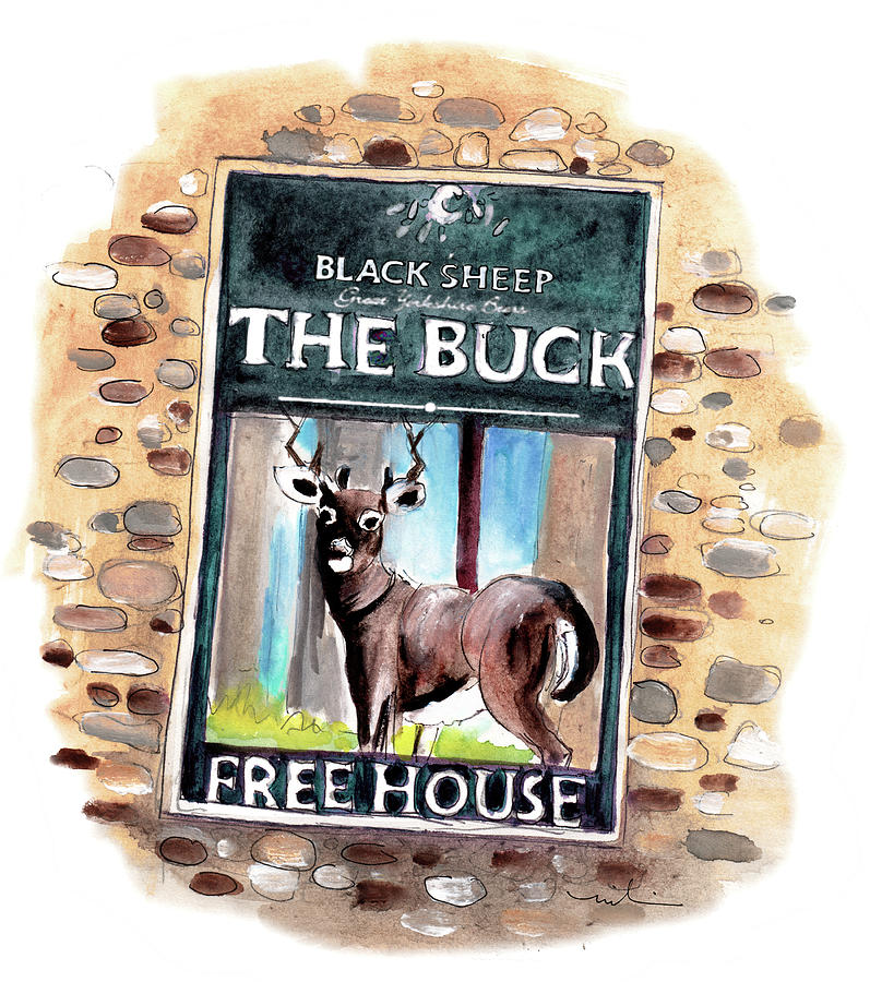 The Buck In Reeth 01 Painting by Miki De Goodaboom
