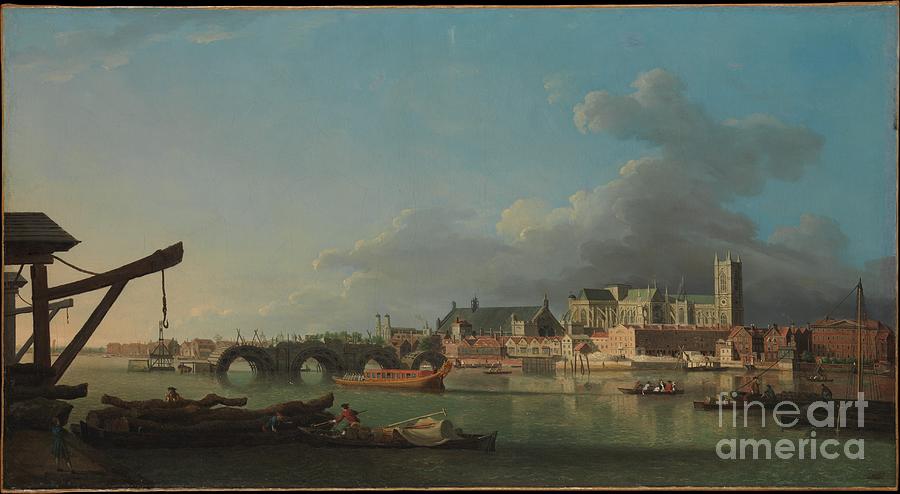 The Building of Westminster Bridge Painting by MotionAge Designs