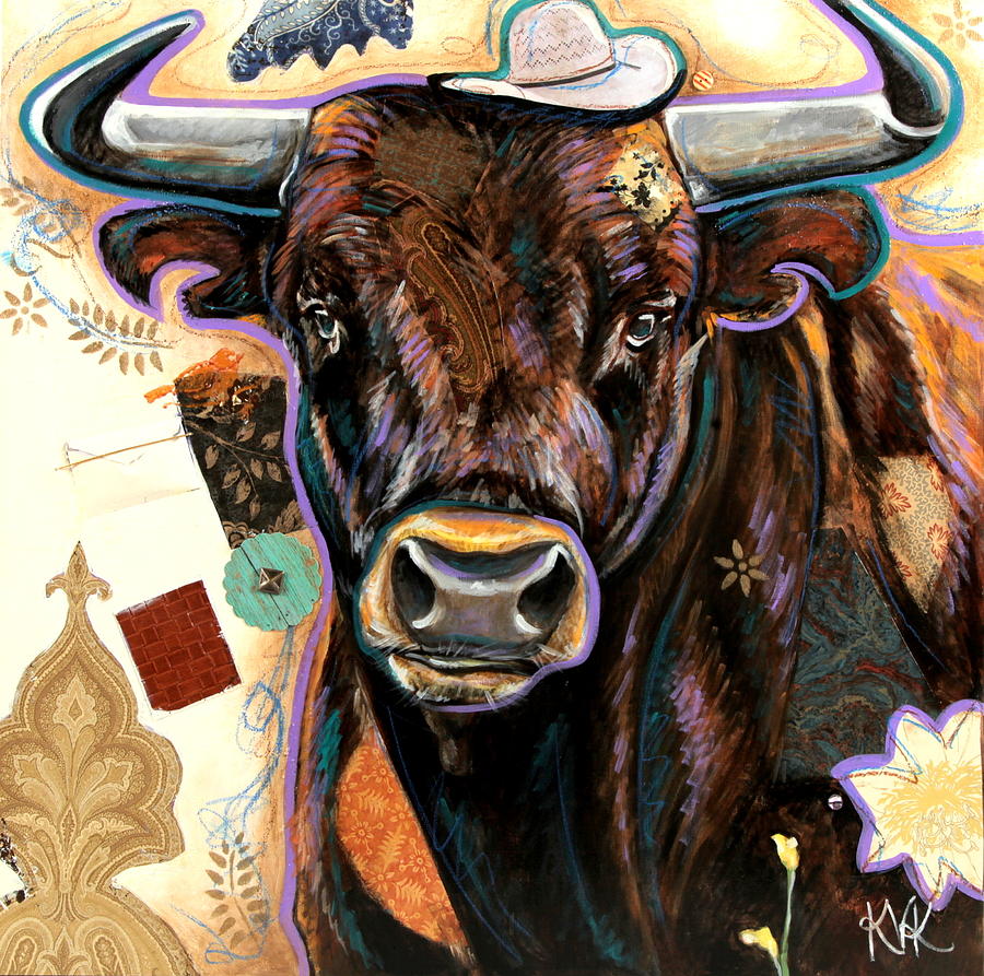 The Bull Mixed Media by Katia Von Kral
