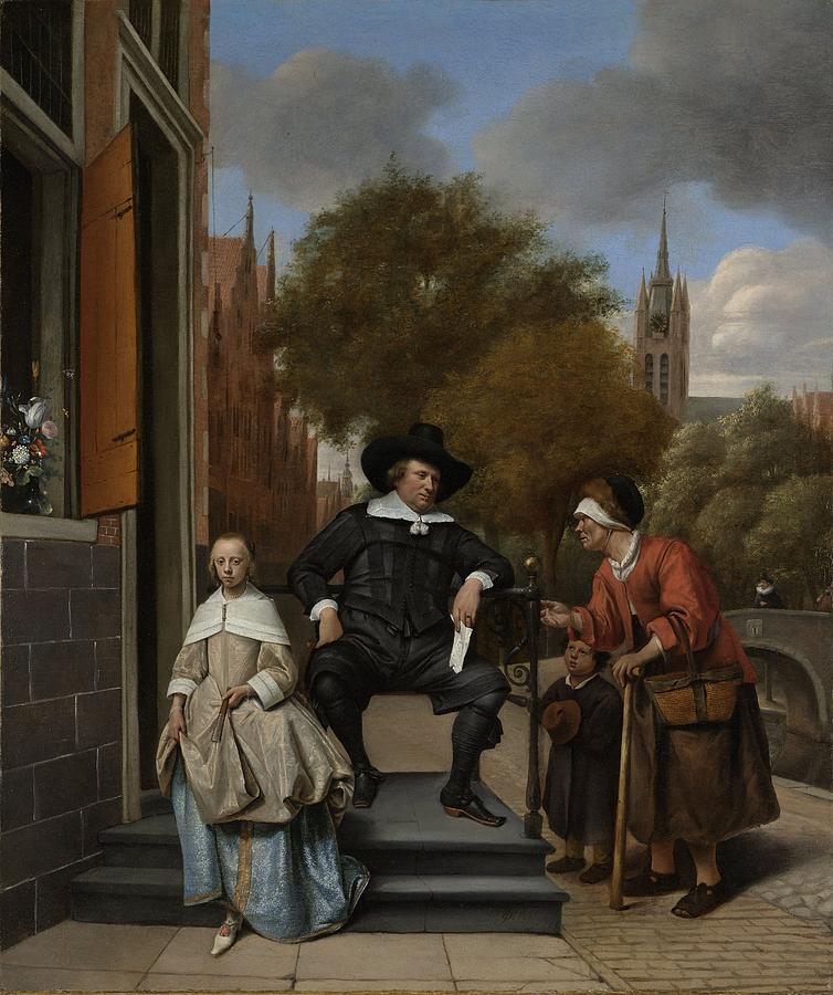 The Burgomaster of Delft and his Daughter, 1655 Painting by Vincent Monozlay