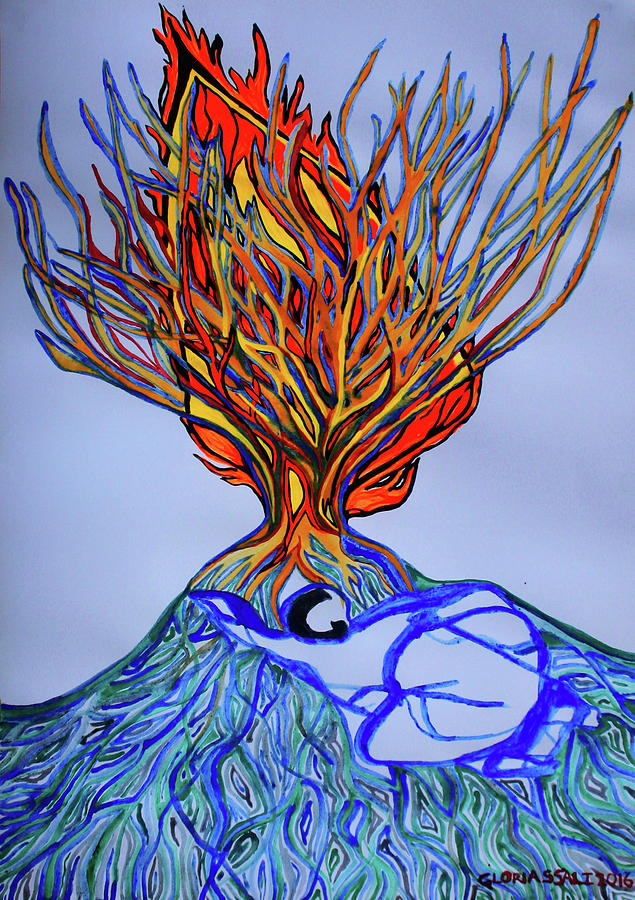 The Burning Bush Painting by Gloria Ssali