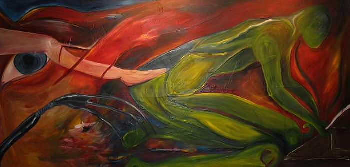 Abstract Expression Painting - The Burning by Jordan Miller Abstract Expression Painting - The Burning by Jordan Miller