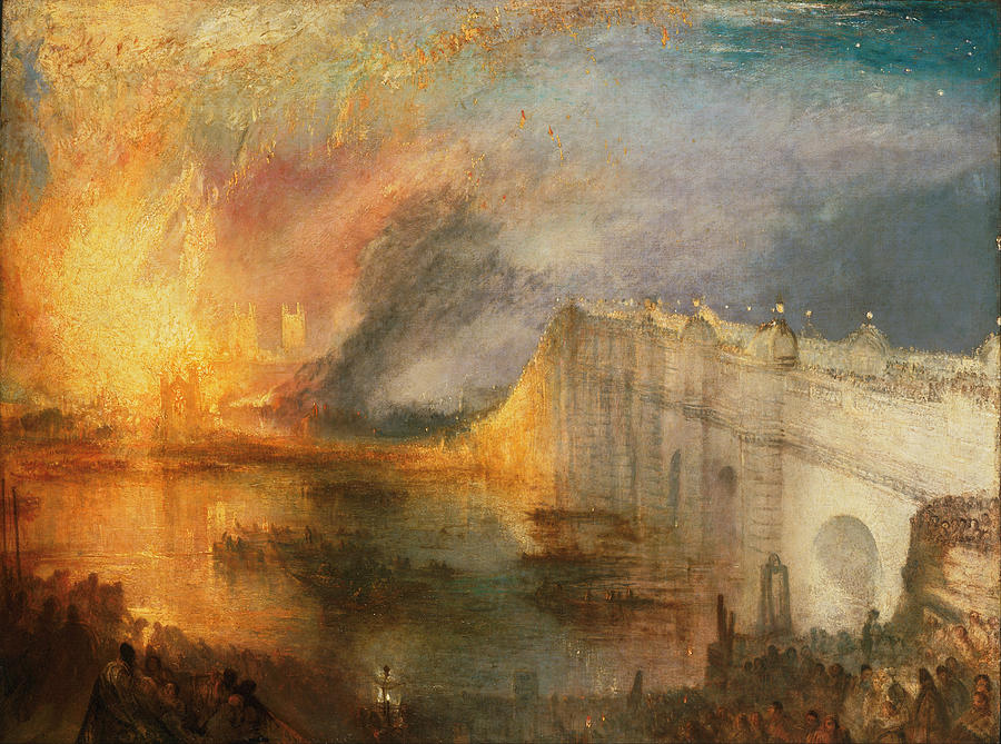 The Burning Of The Houses Of Lords And Commons Painting by William Turner