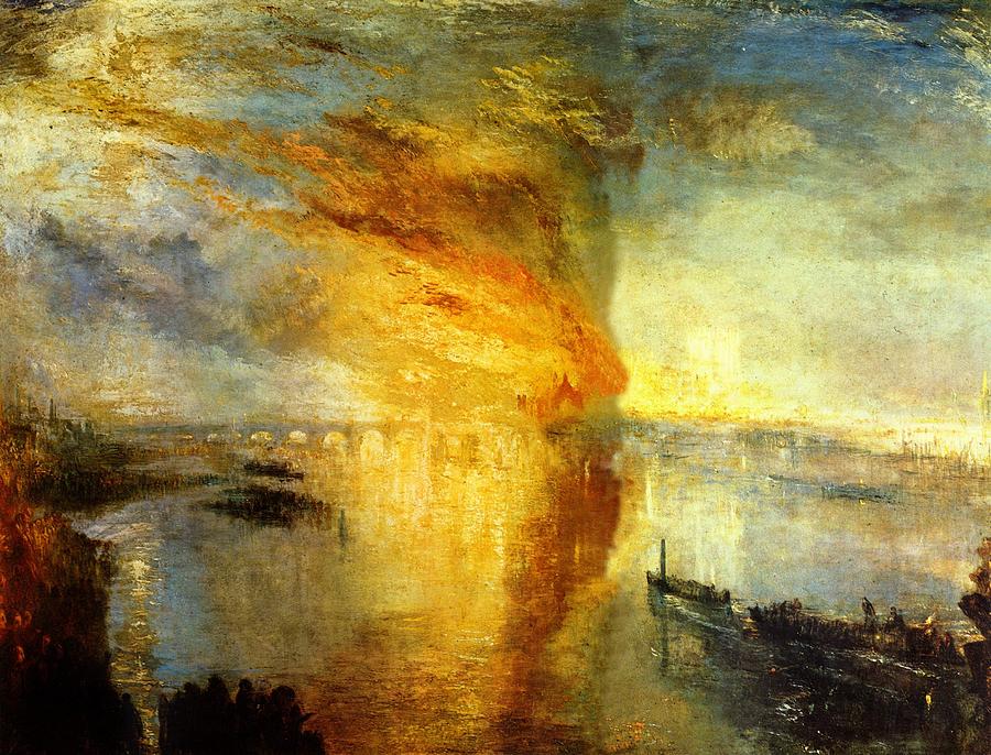 Joseph Mallord William Turner Painting - The Burning Of The Houses Of Parliament by William Turner