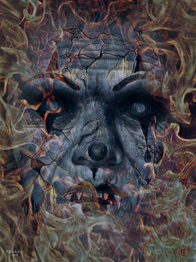 The Burning Vampire Clown Digital Art by Artful Oasis