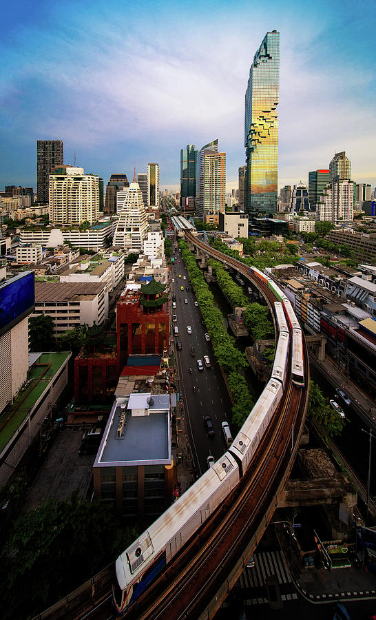 The business center area in Bangkok city Photograph by Anek Suwannaphoom