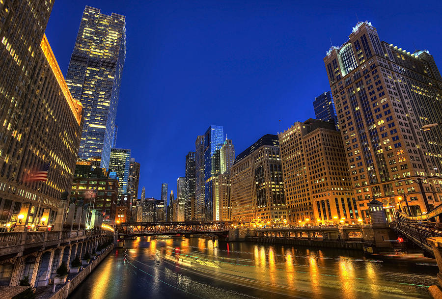 The Busy River in Chicago Photograph by Shawn Everhart