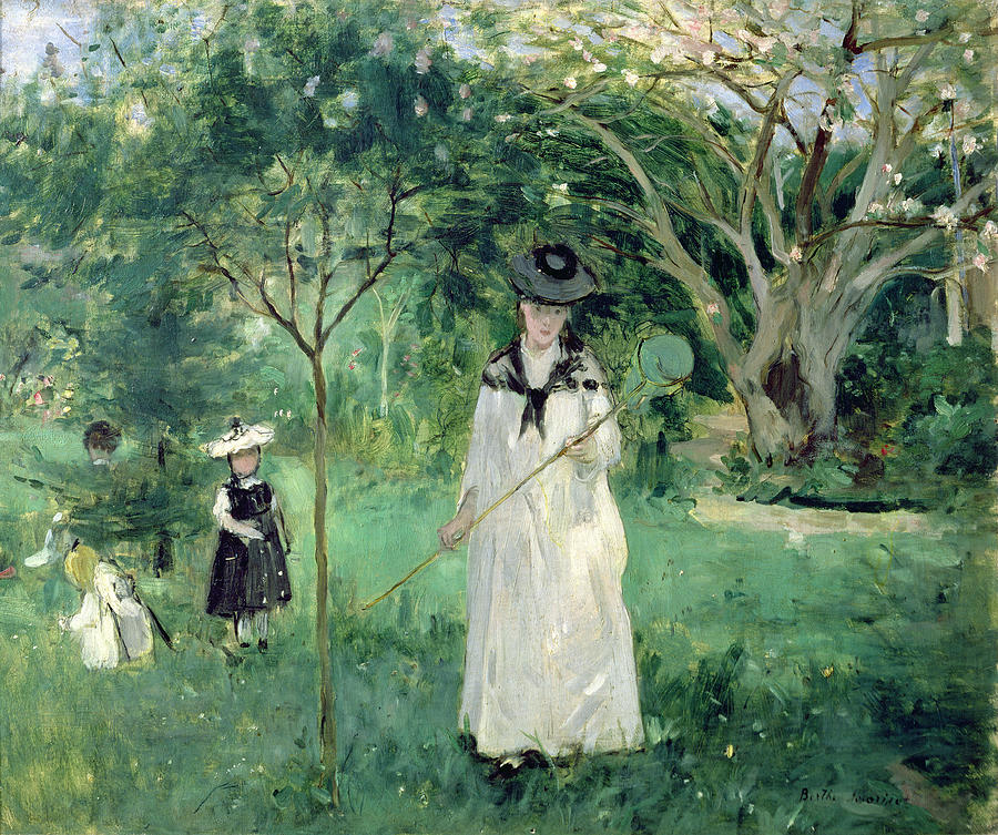 Butterfly Painting - The Butterfly Hunt by Berthe Morisot