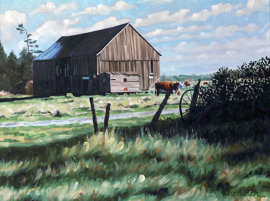 Summer Painting - The Byrns Barn by Phil Chadwick