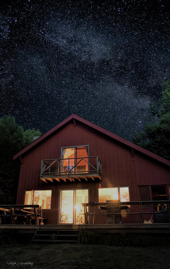 The Cabin and the Stars Photograph by Leigh Grundy