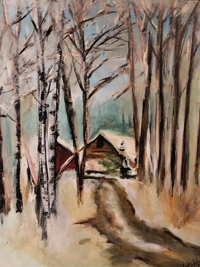 The Cabin In The Woods Painting By Linda Waidelich