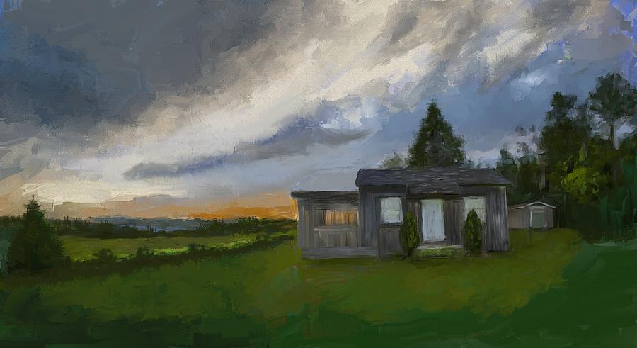 The Cabin On The Hill Digital Art