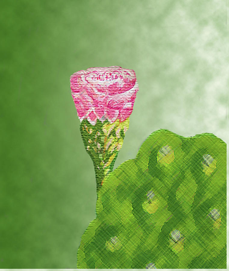 The cactus bloom Painting by Meena Bhatt