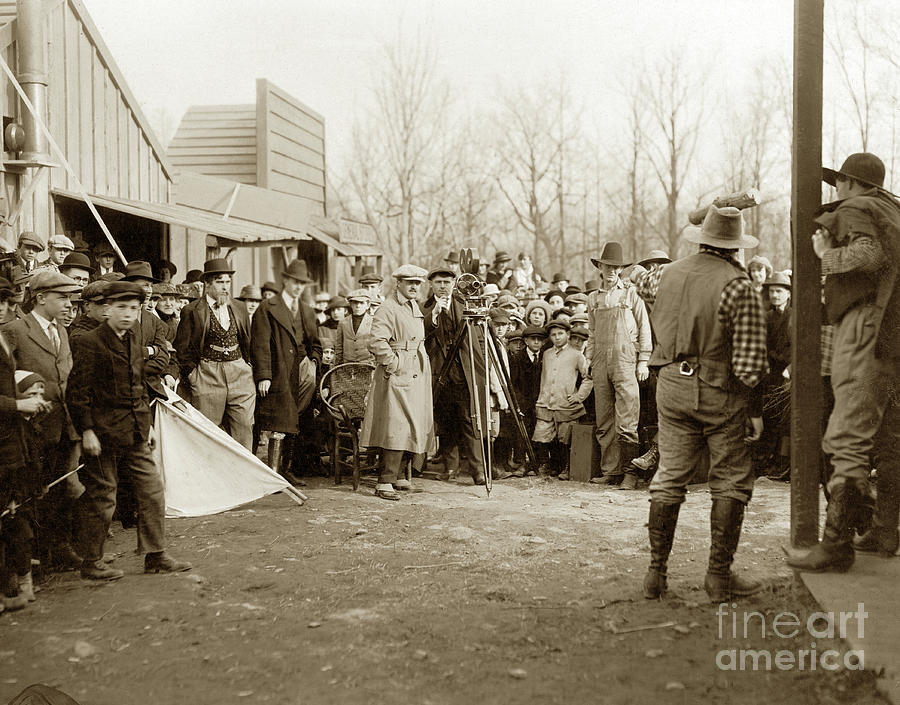 Movie Set Photograph - The Call of the North Movie Making 1914 by Monterey County Historical Society