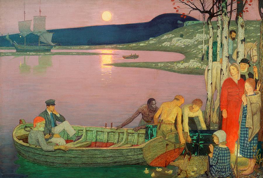 Frederick Cayley Robinson Painting - The Call of the Sea by Frederick Cayley Robinson