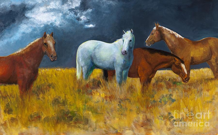 Horse Painting - The Calm After the Storm by Frances Marino
